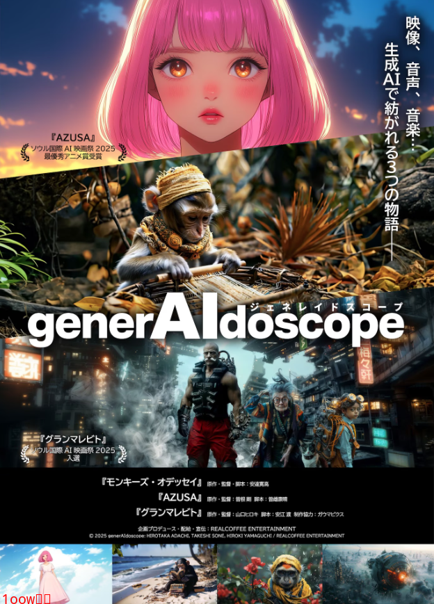 日本首部纯AI生成电影《generAIdoscope》8月29日上映封面图
