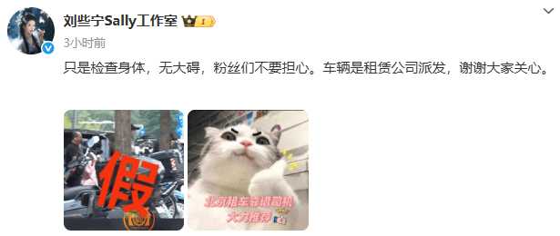 刘些宁方否认坐林一车：车辆是租赁公司派发