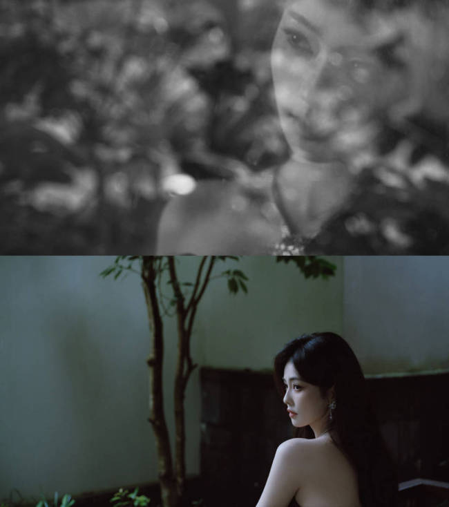 白鹿长裙配银色项链 透明美甲凸显纤细手指超吸睛