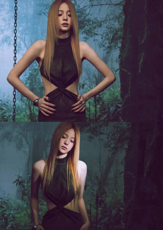 欧阳娜娜红色毛衣眼神温柔 妆容自然展现独特魅力