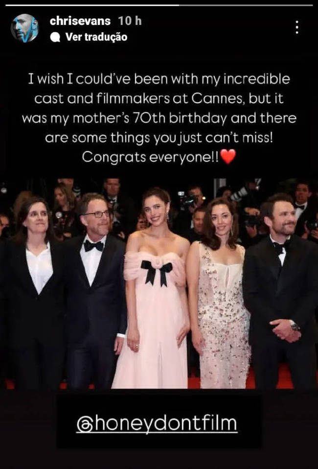 美队为妈妈庆生缺席戛纳电影节 称有些事不能错过